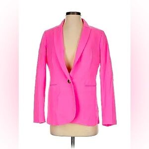 J. Crew begonia pink linen-cotton holland blazer